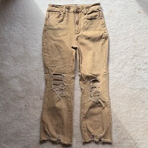 Zenana Distressed Tan Women Jeans
